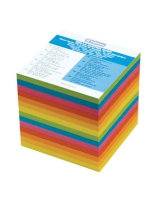 Papierový blok kocka, lepená, 90x90x90mm farebná