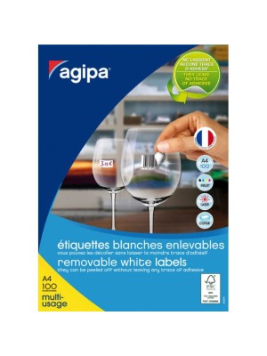 Etikety AGIPA, odnímateľné, 38 x 21,2 mm