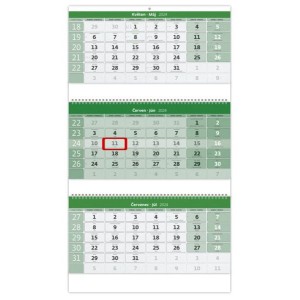Kalendár nástenný GREEN štvormesačný 2024