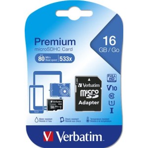 Pamäťová karta VERBATIM Premium, micro SDHC, 16 GB