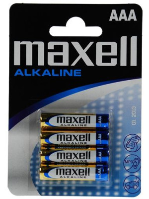 Batéria, AAA, tužková, 4 ks MAXELL alkaline Batéria, AAA, tužková, 4 ks MAXELL alkaline