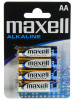 Batéria, AA, tužková, 4 ks MAXELL alkaline Batéria, AA, tužková, 4 ks MAXELL alkaline