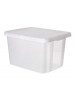 Odkladací box, s vekom, 45 l, priehľadný, "Essentials"