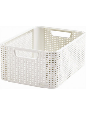 Odkladací box, s efektom rattanu, 18 l, "Style M"