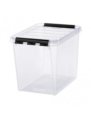 Úložný box, plastový, 14 l, čierne úchytky, SMARTSTORE "Classic 11", priehľadný