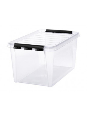 Úložný box, plastový, 47 l, čierne úchytky, SMARTSTORE "Classic 45", priehľadný Úložný box, plastový, 47 l, čierne úchytky, SMARTSTORE "Classic 45", priehľadný
