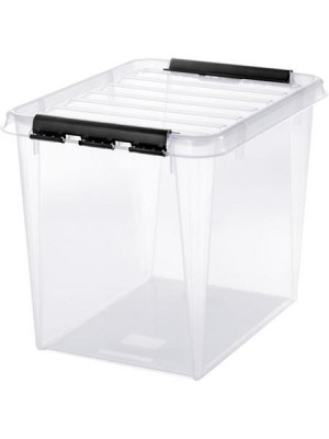Úložný box, plastový, 52 litrov, čierne úchytky, SMARTSTORE "Classic 50", priehľadná