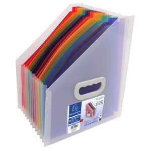Box  na časopis 265x325 mm, PP, 12 priehradiek, EXACOMPTA, farebný