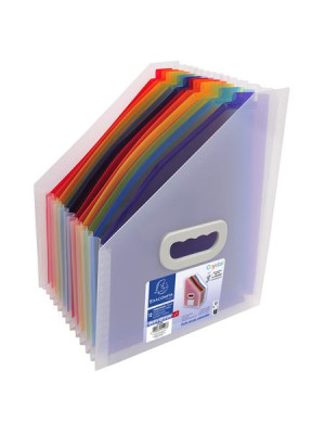 Box  na časopis 265x325 mm, PP, 12 priehradiek, EXACOMPTA, farebný