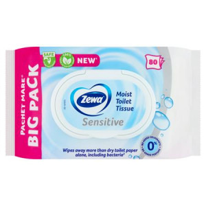 Toaletný papier, vlhčený, 80ks, ZEWA, sensitive