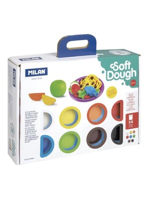 Plastelína MILAN Soft Dough sada 8 farieb + nástroje "Cooking time"