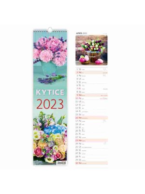 Kalendár nástenný dlhý Kytice 2023