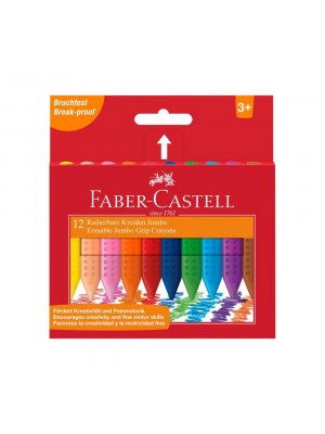 Farbičky FABER CASTELL Grip Jumbo voskové, 12 ks