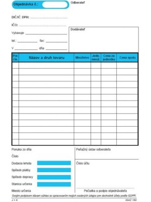 Kniha objednávok A5 samoprepisovacia