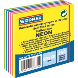 Samolepiaci bloček DONAU, neon, 50 x 50mm