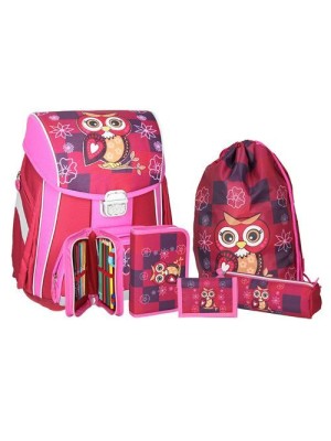 Školská taška - 5-dielny set, START Owl Red