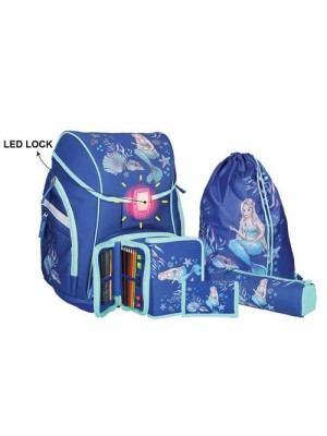 Školská taška - 5-dielny set, PRO LIGHT Mermaid, LED
