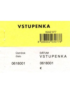 Vstupenka 2- dielna číslovaná