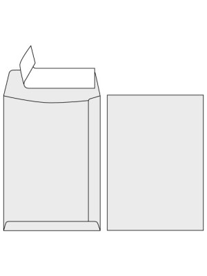 Obálky B4, s páskou biele, 25 ks