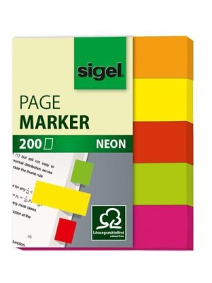 Papierové záložky SIGEL, "Neon Mini", 12 x 50 mm