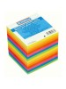 Papierový blok, kocka, nelepená, neónové farby, 90 x 90 mm
