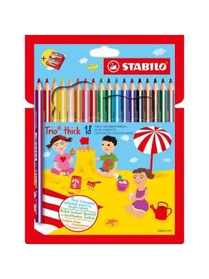 Farebné ceruzky STABILO Trio, 18 ks, so strúhadlom