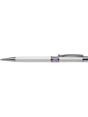 Pero ART Crystella®, s kryštálom SWAROVSKI®, guľôčkové, biele, orgovánovo fialový kryštál