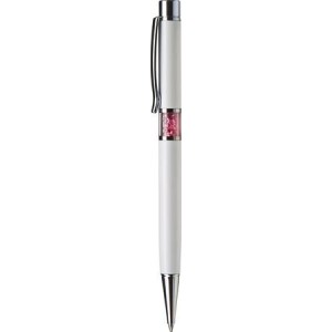 Pero ART Crystella®, s kryštálom SWAROVSKI®, guľôčkové, biele, ružový kryštál
