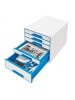 Zásuvkový box Leitz WOW metalická modrá