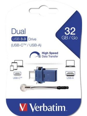USB kľúč VERBATIM Dual, USB 3.0 + USB-C, 32 GB