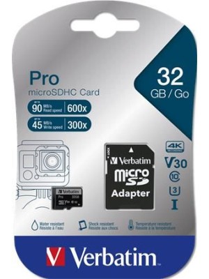 Pamäťová karta VERBATIM Pro, micro SDHC, 32 GB
