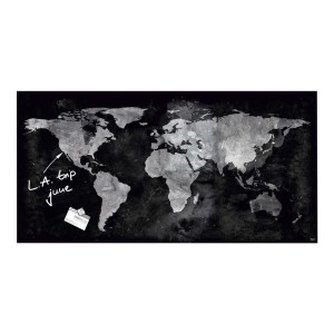 Tabuľa magnetická sklenená SIGEL "Artverum", 91 x 46 cm, mapa sveta