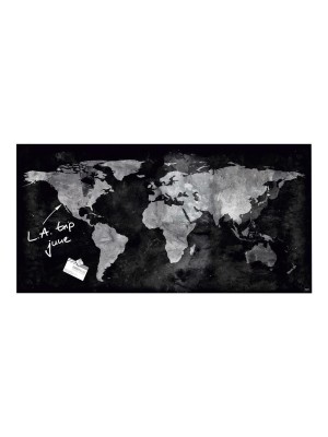 Tabuľa magnetická sklenená SIGEL "Artverum", 91 x 46 cm, mapa sveta