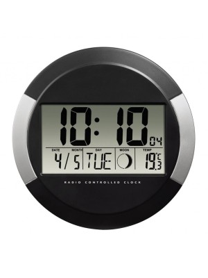 Nástenné hodiny digitálne HAMA PP-245 24,5cm čierno-strieborné