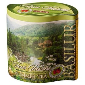 Čaj zelený BASILUR  "Four Seasons - Summer Tea" s kúskami jahôd