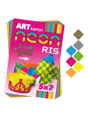 Farebný papier NEON A4 250g (35 ks) mix 7x5 ks