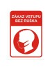 Nálepka Zákaz vstupu bez rúška 10x15cm