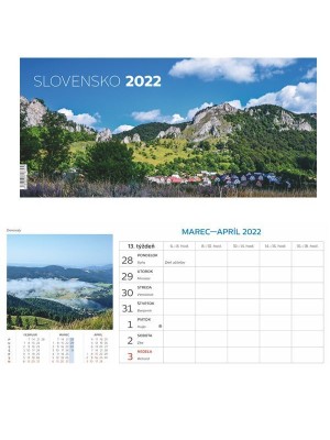 Kalendár stolový SLOVENSKO 2 2022