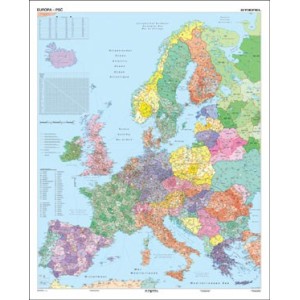 Mapa Europa PSČ 100x140cm