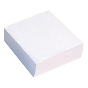 Papierový blok, kocka, lepená, biela, 90x87