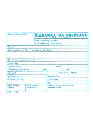 Žiadanka na prepravu