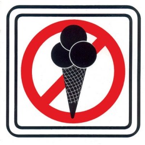 Piktogram Zákaz vstupu so zmrzlinou