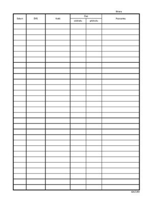 Evidencia príchodov a odchodov vozidiel