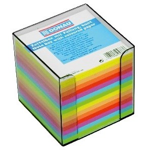 Blok kocka nelep 90x90x90mm neónových farieb dymová škatuľka