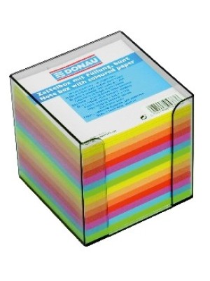 Blok kocka nelep 90x90x90mm neónových farieb dymová škatuľka