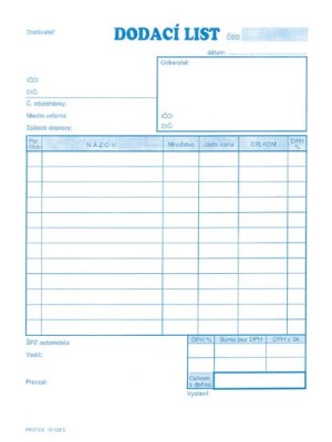 Dodací list A5 samoprepisovací