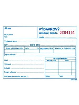 Výdavkový pokl. doklad samoprep. číslovaný