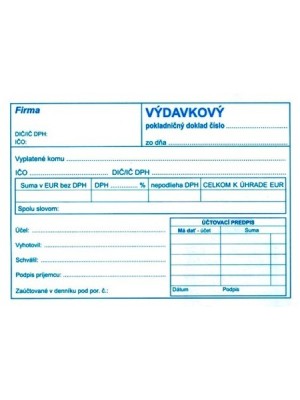 Výdavkový pokladničný doklad samoprepisovací