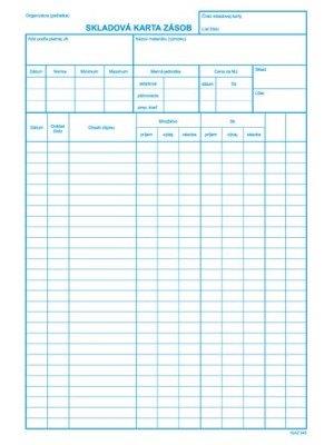 Skladová karta, A4