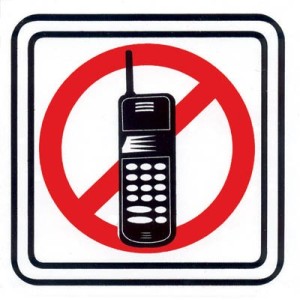 Piktogram Zákaz používania mobilných telefónov